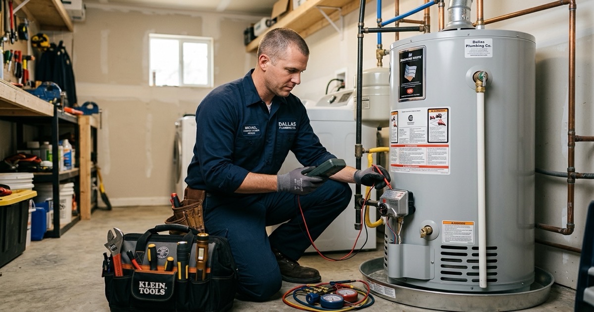 Water heater repair technician in Dallas, TX